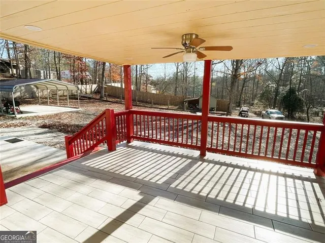 a view of city from a balcony