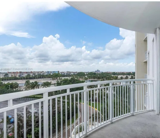 a view of a city from a balcony