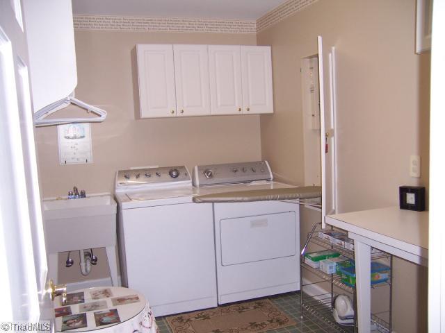 423 Kyle Road Winston-Salem, NC 27104 - Photo 6 of 16 Laundry Room. Large room to do laundry! Work Table , sink, cabinets, and ironing board along with place to hang clothes too! All these amenities on the main level of the home!