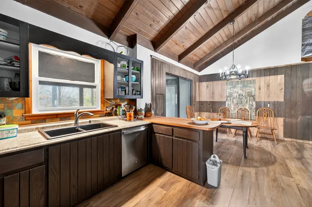 a kitchen with lots of counter top space