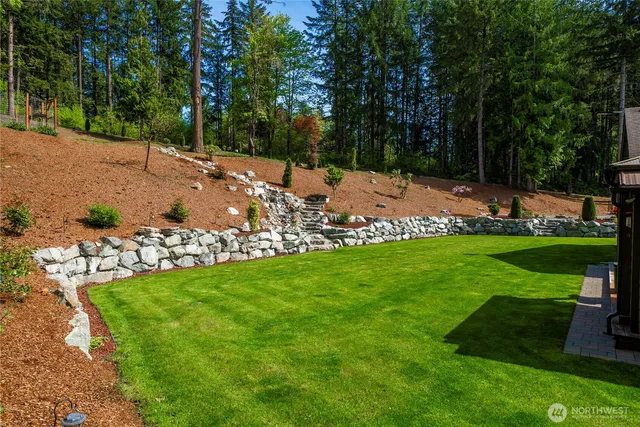 a view of outdoor space with garden and entertaining space
