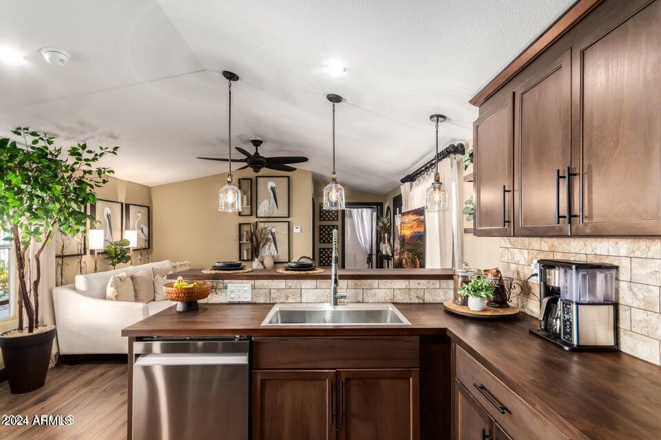 834 South Meridian Road, Unit 52 Apache Junction, AZ 85120 - Photo 15 of 21 Kitchen sink to living area