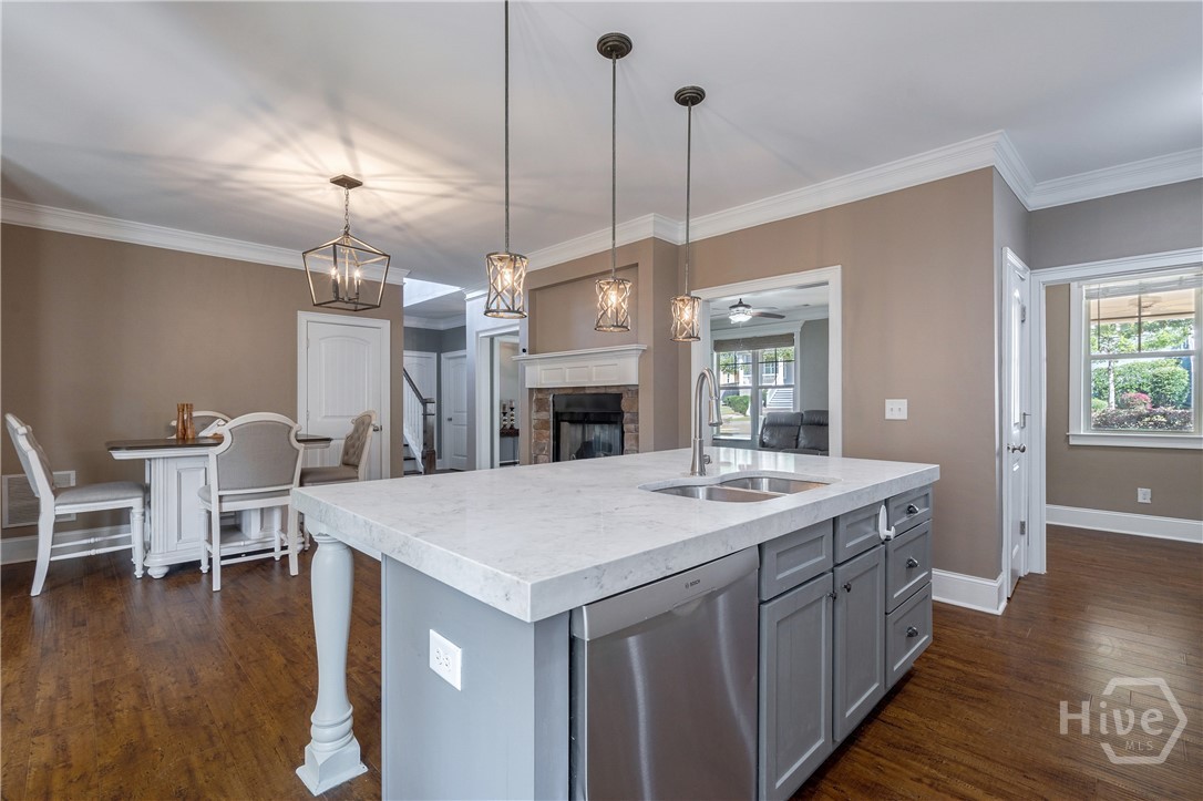 155 Red Bluff Drive Athens, GA 30607 - Photo 7 of 46 Kitchen & dining area with gas fireplace