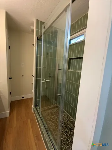a bathroom with a shower
