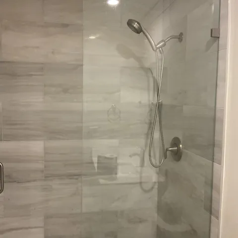a bathroom with a shower