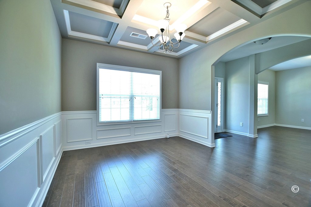 57 Hart Ridge Court Hamilton, GA 31811 - Photo 7 of 33 Dining Room with Coffered Ceiling, Wainscoting, an