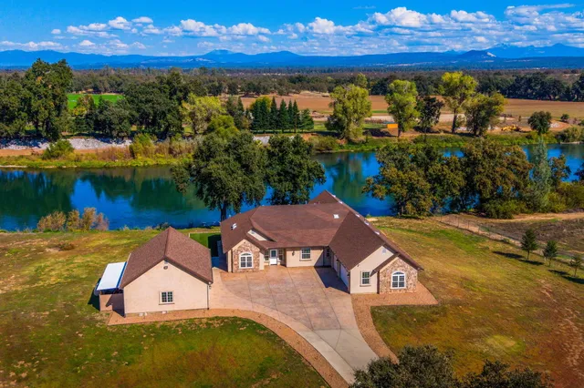 a view of a lake with a outdoor space