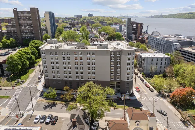 a view of a city with tall buildings