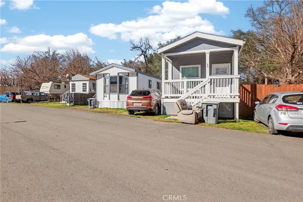 a car parked in front of a house