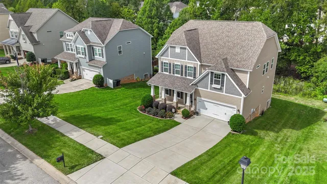 an aerial view of a house