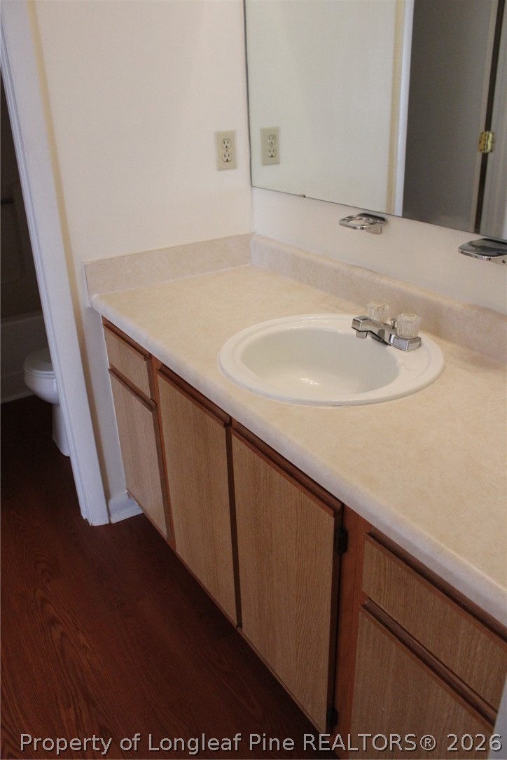 7805 Gallant Ridge Drive Fayetteville, NC 28314 - Photo 13 of 25 a bathroom with a sink and a mirror