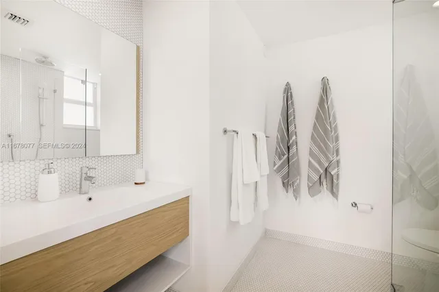 a bathroom with a shower