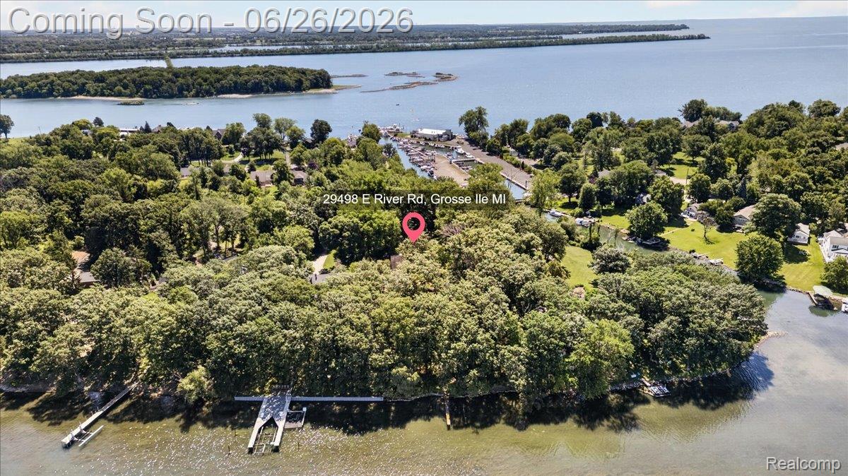 29498 East River Road Grosse Ile, MI 48138 - Photo 56 of 66 Aerial View of 29489 E River Road, Grosse Ile ~ A Certified Wildlife Habitat and Gibraltar Bay