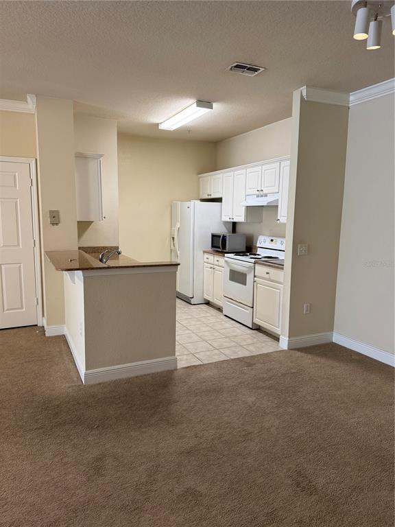 1315 Eastern Pecan Place, Unit 107 Winter Garden, FL 34787 - Photo 6 of 10 a kitchen with stainless steel appliances granite countertop a stove top oven a sink a refrigerator and white cabinets