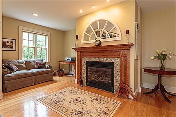 87 Douglas Road Belmont, MA 02478 - Photo 11 of 23 a living room with a couch and a fireplace
