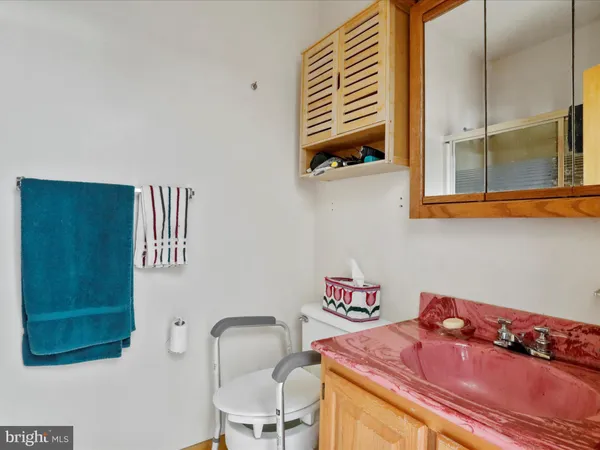 a bathroom with a sink and a toilet