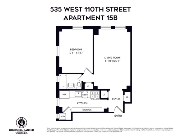 $845,000 | 535 West 110th Street, Unit 15B | Morningside Heights