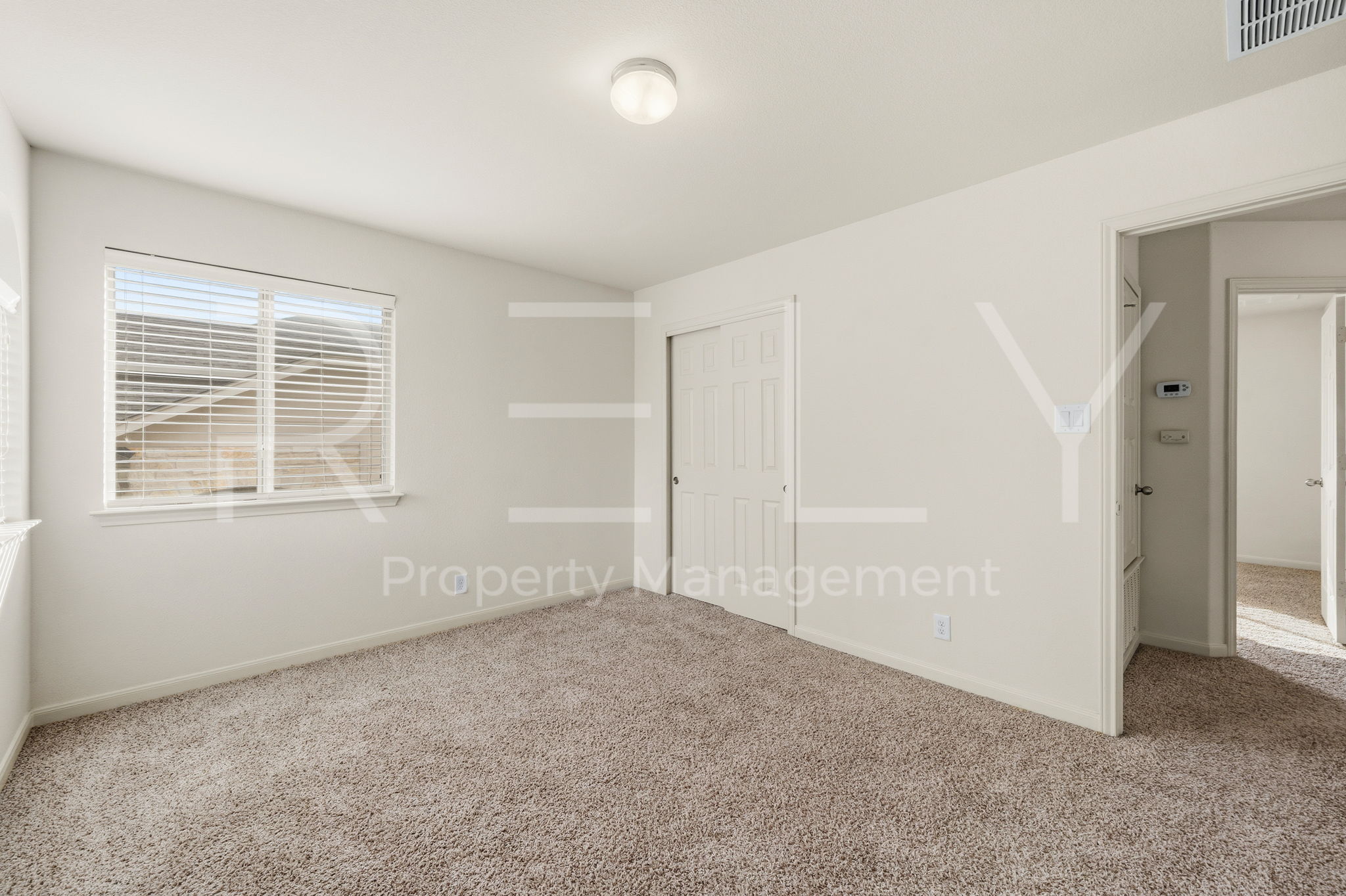 1405 Sunny Meadows Loop Georgetown, TX 78626 - Photo 32 of 40 A well-lit bedroom features plush carpeting and convenient closet access.