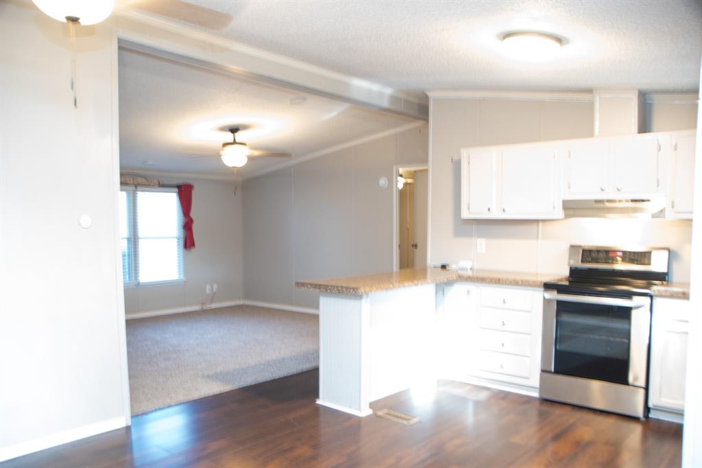 289 Belle Place Springtown, TX 76082 - Photo 13 of 17 a kitchen with granite countertop a stove and a sink