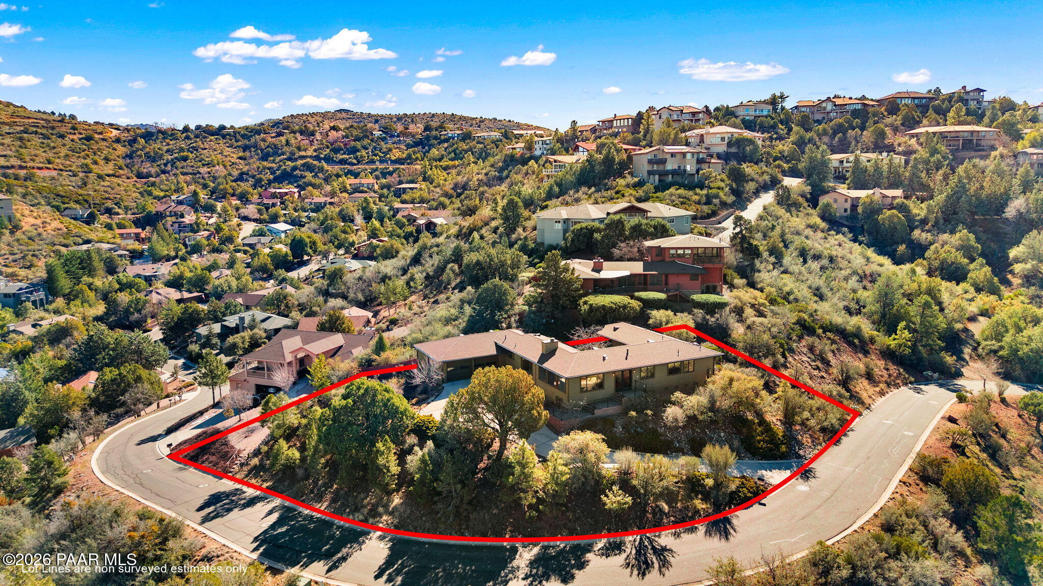 220 High Chaparral Loop Prescott, AZ 86303 - Photo 40 of 43 39-Aerial (1) Lot Lines