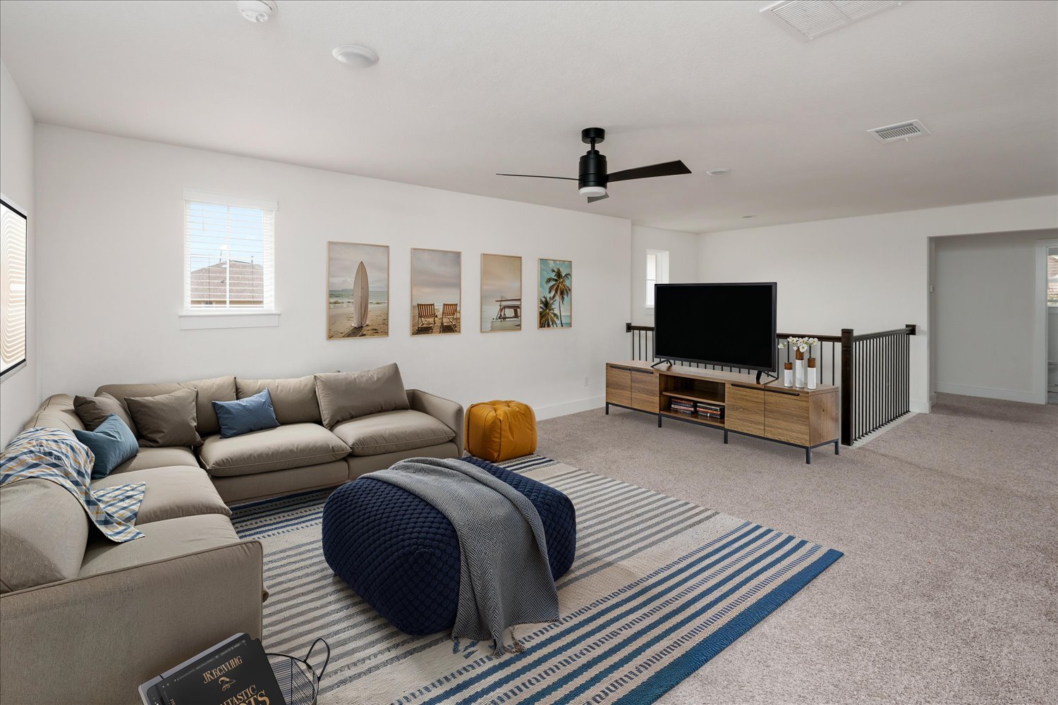 3120 Pale Rider Pass Leander, TX 78641 - Photo 17 of 34 Upstairs loft with plenty of natural light and ceiling fan