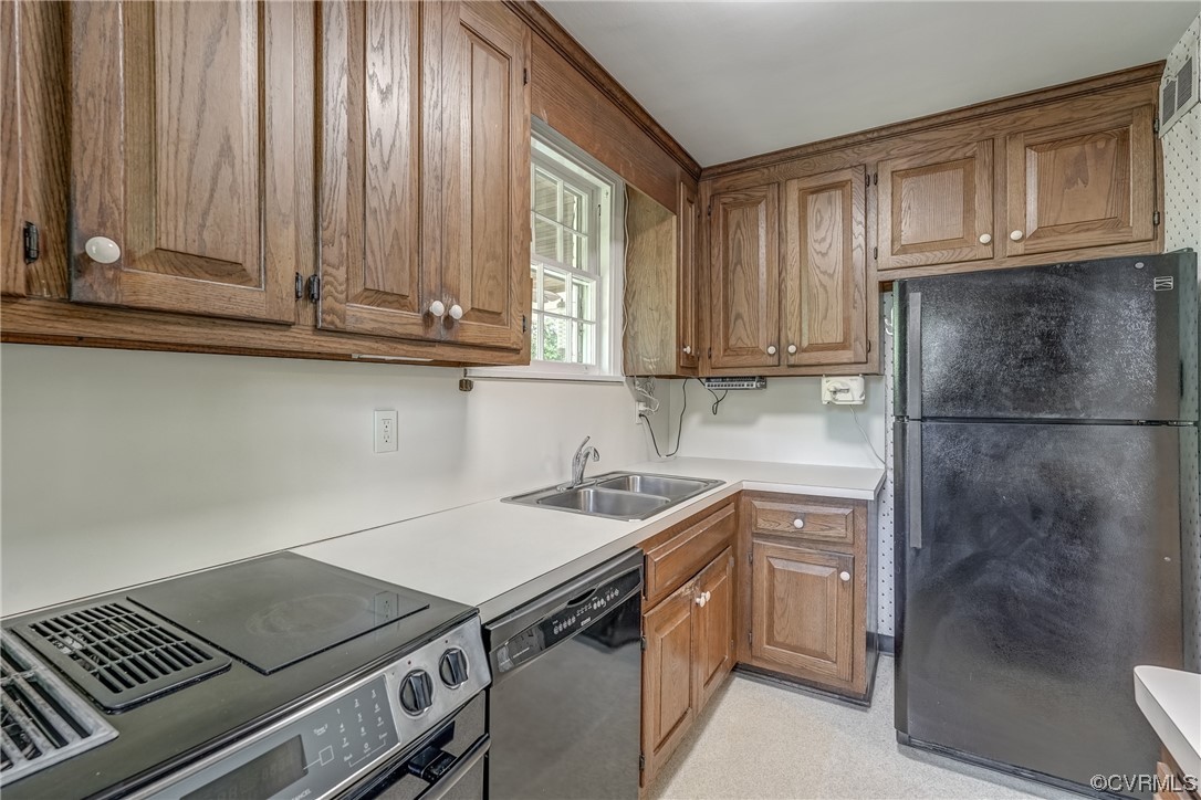 1802 Bremo Road Richmond, VA 23226 - Photo 13 of 50 a kitchen with stainless steel appliances granite countertop a sink stove and refrigerator