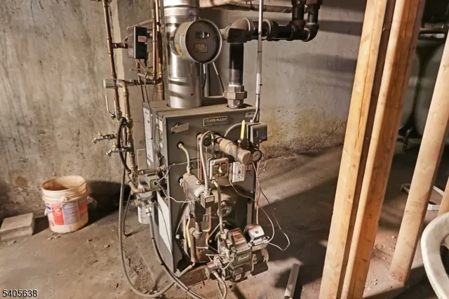 a close view of water heater room