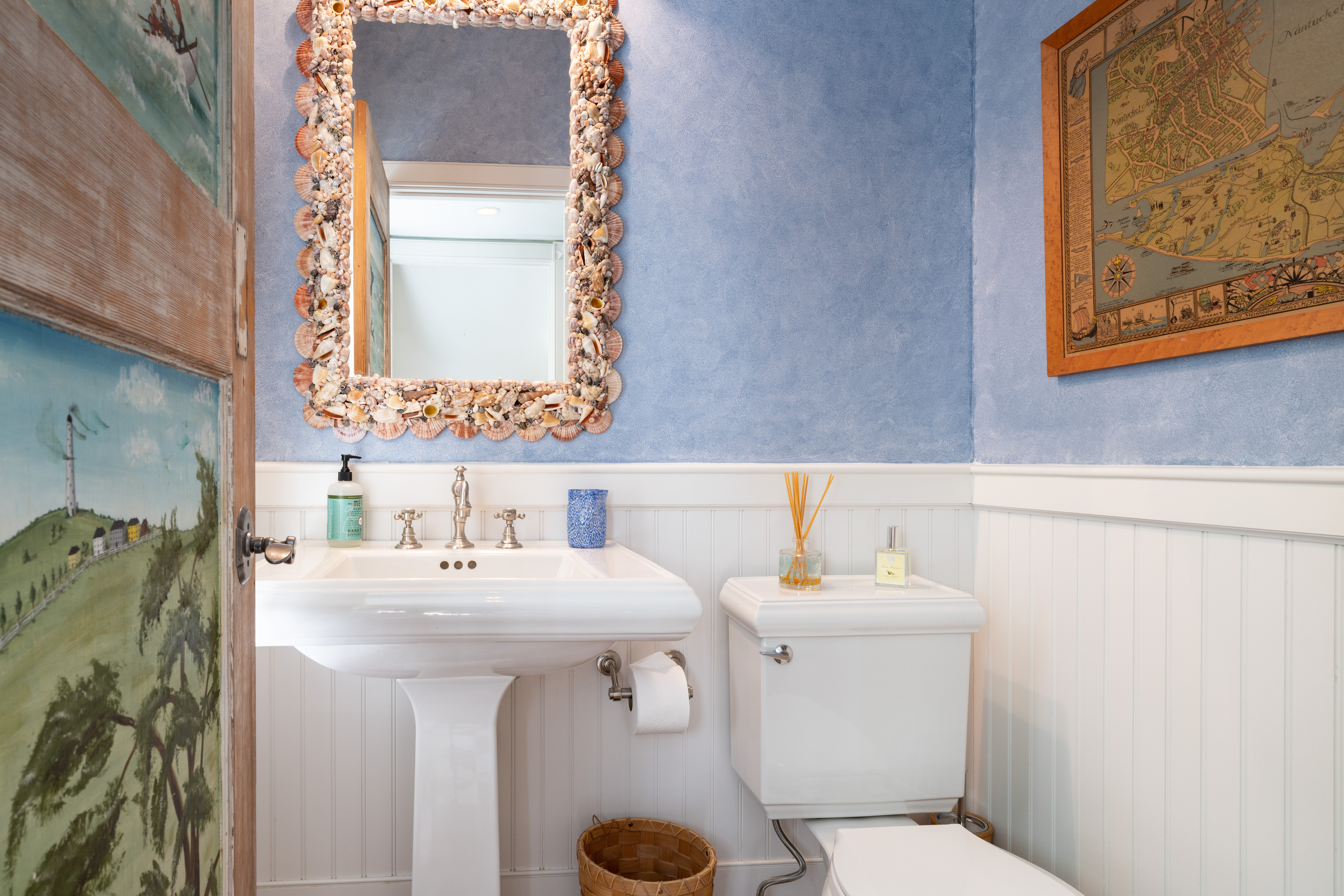 6 Ackermuck Road Nantucket, MA 02554 - Photo 9 of 40 a bathroom with a sink mirror and toilet