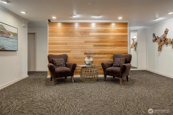 a living room with furniture