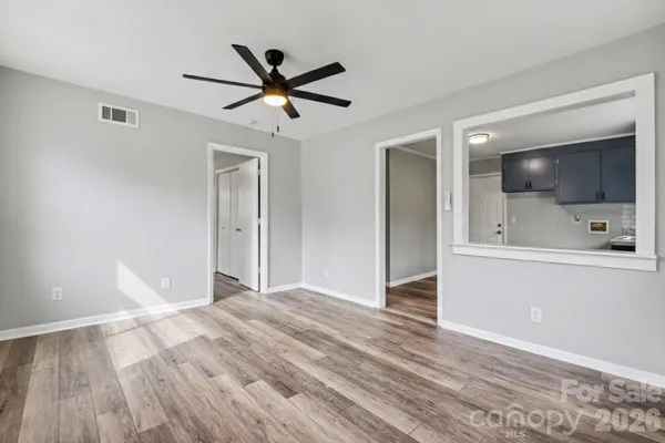 a view of a livingroom with a flat screen tv