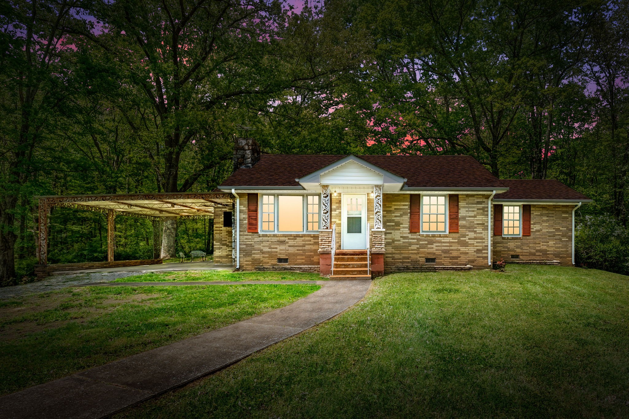 5116 Denmark Road Erin, TN 37061 - Photo 1 of 55 a front view of a house with a yard and trees