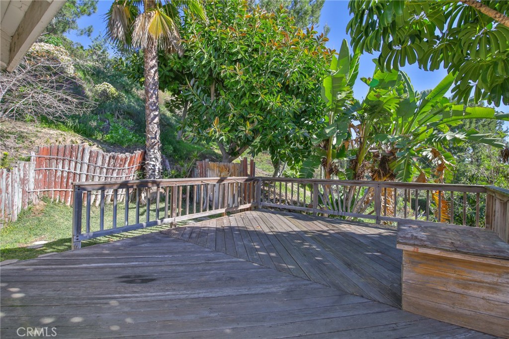 1707 Nabal Road La Habra Heights, CA 90631 - Photo 51 of 64 a view of deck with wooden floor and fence