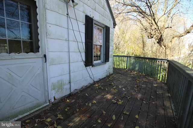 a view of a door with a house