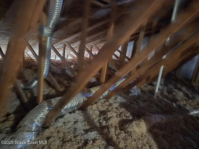 a view of a backyard with plants and a patio
