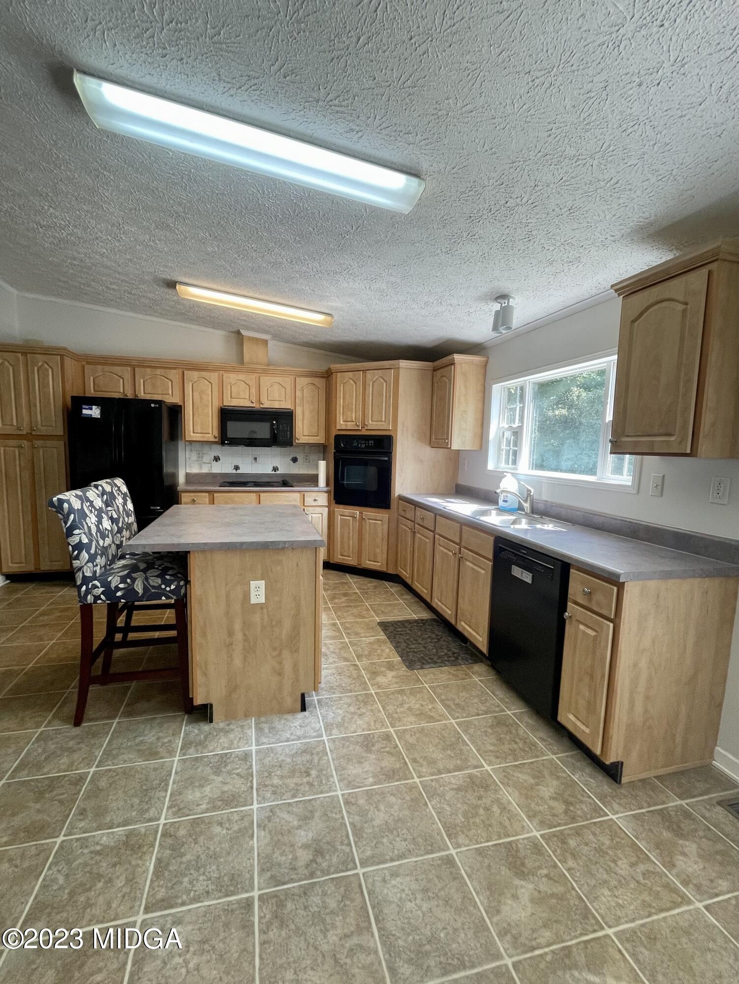 1222 Lassiter Road Forsyth, GA 31029 - Photo 3 of 6 a kitchen with a sink a counter top space a stove and cabinets