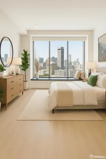 a large white bed in a white room