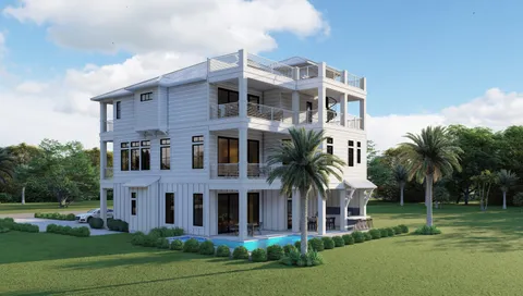 a front view of a residential apartment building with a yard