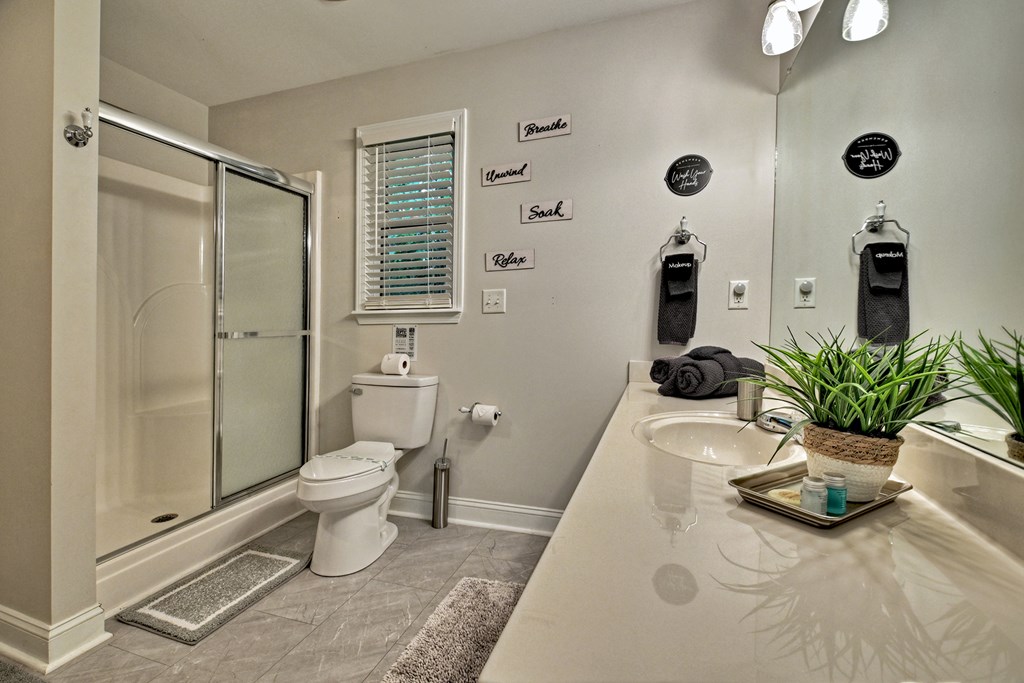 53 Addle Trail Ellijay, GA 30540 - Photo 29 of 50 a bathroom with a potted plant and a shower