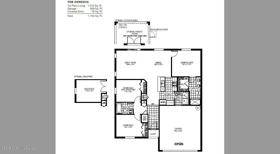 3111 R Rhod Taylor Drive West Melbourne, FL 32904 - Photo 2 of 2 Cordova Floor Plan