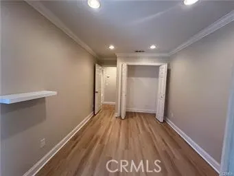 a view of hallway with a large window