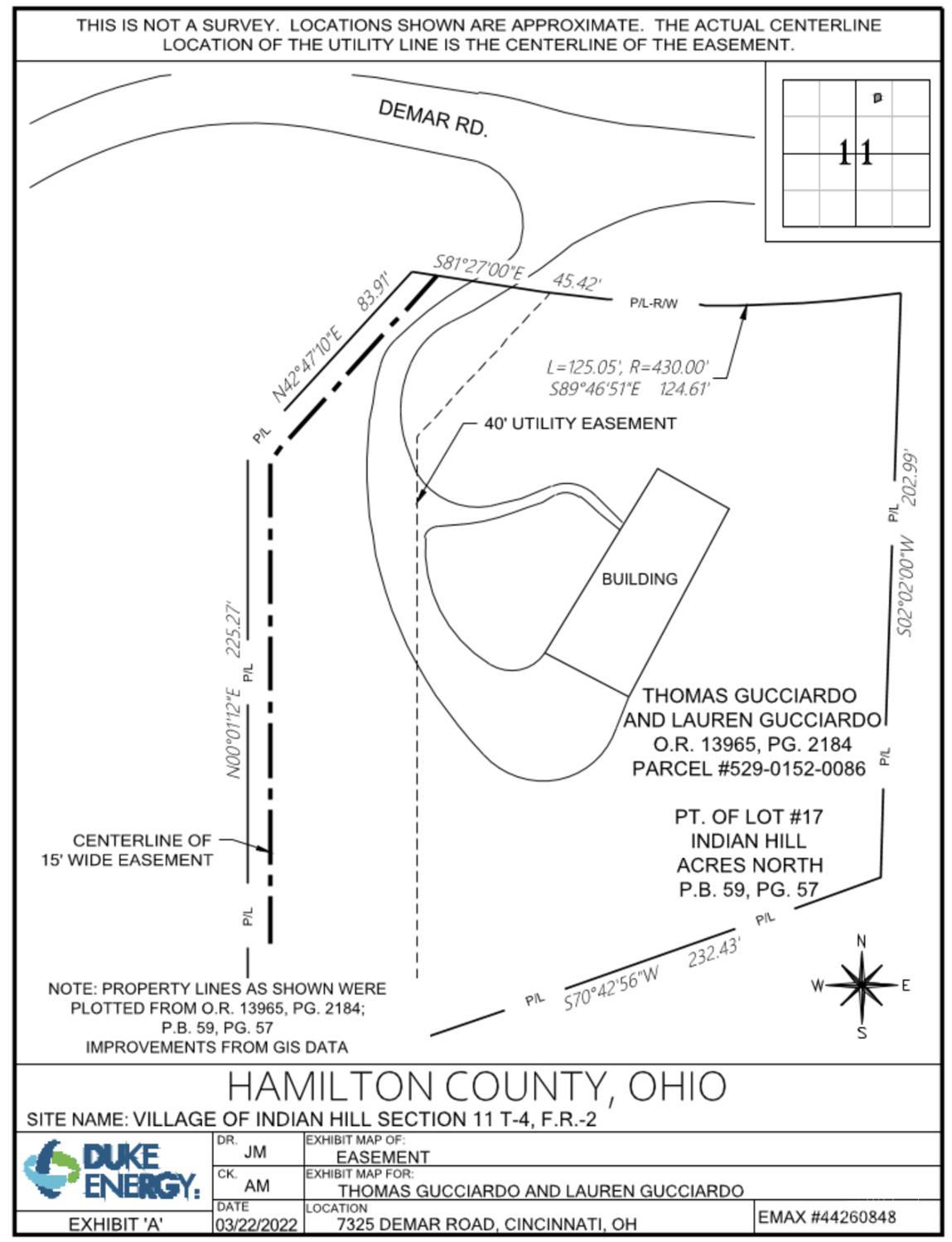 7335 Demar Road Cincinnati, OH 45243 - Photo 5 of 11 Utility easement drawing