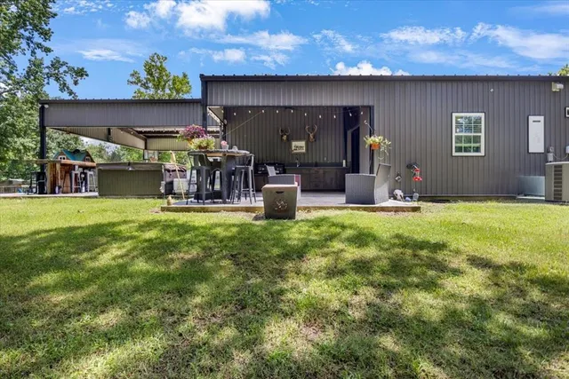 a room with a chair and furniture