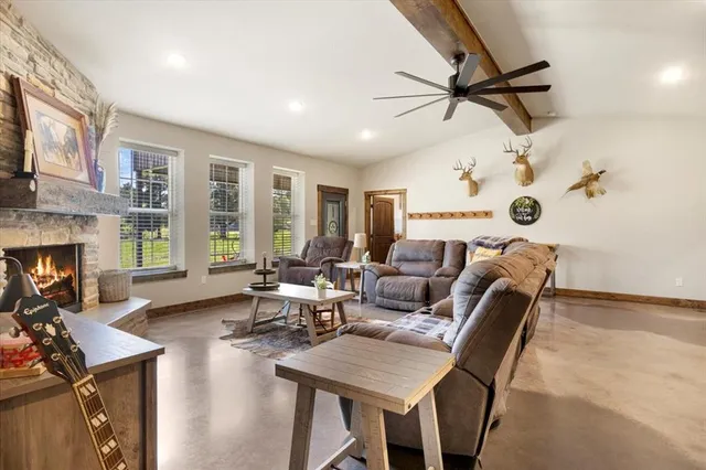 a living room with furniture