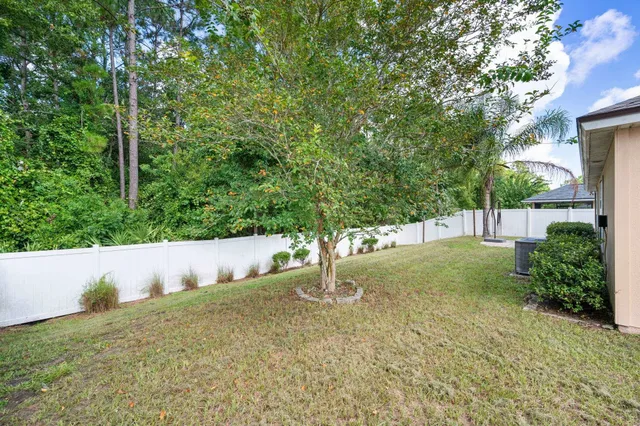 a view of backyard with a garden and plants