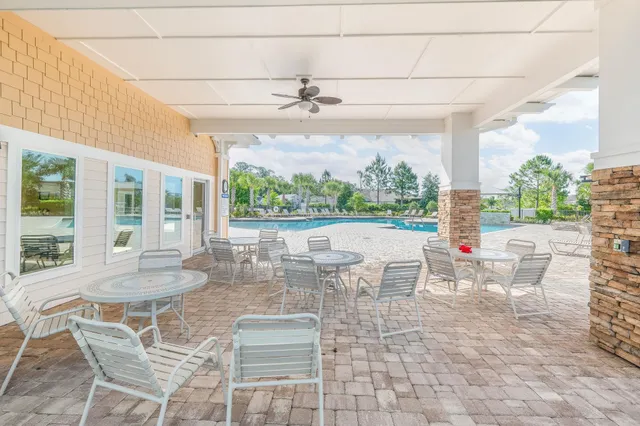 a view of a park and entertaining space