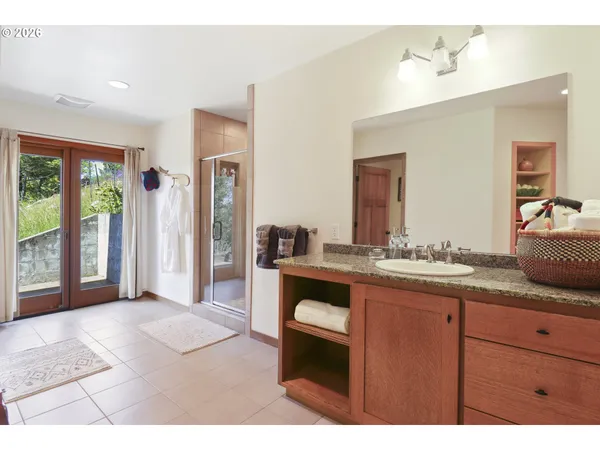 a bathroom with a shower