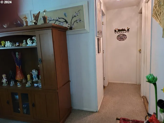 a bedroom with a bed and a closet