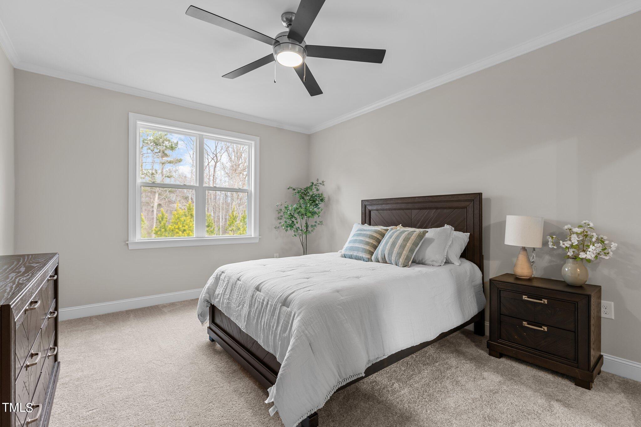 30 Brookhaven Drive Spring Hope, NC 27882 - Photo 8 of 20 a bedroom with a bed and a chandelier