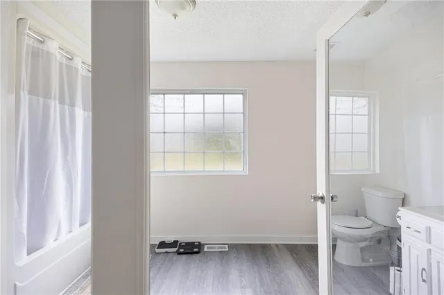 a room with a workspace