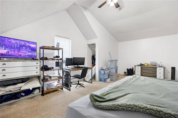 a view of an ocean and trees